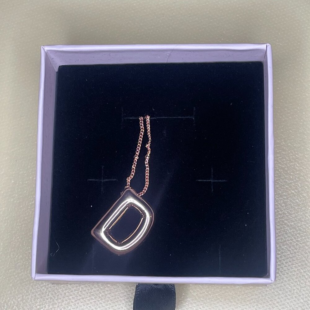 Pixie The Penguins Rose Gold Initial 'D' Necklace - image 2